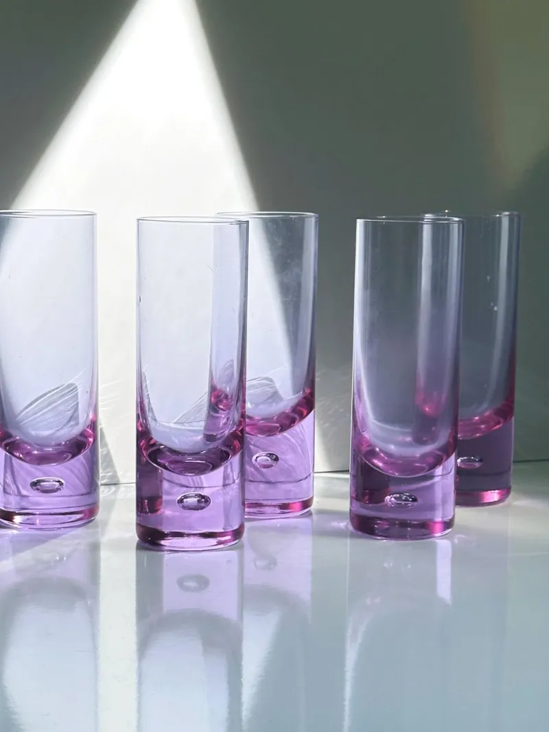 Pamono Alexandrite Glasses by Sergio Asti for Arnolfo di Cambio, 1970s, Set of 5> Glassware