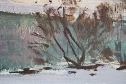 Pamono Alfejs Bromults, Winter Landscape, Oil on Cardboard><noscript><img width=
