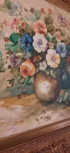Pamono Alfonse Renè, Flowers, 1980, Oil on Canvas