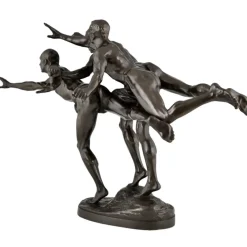 Sale Pamono Alfred Boucher, Au But Sculpture of 3 Nude Runners, 1890, Bronze