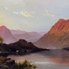 Sale Pamono Alfred De Breanski Jr, Sunset Over Lake Windermere, Oil Painting, 1920, Framed