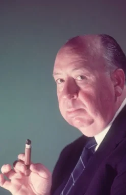 Pamono Alfred Hitchcock Holding a Cigar Framed in Black by Baron> Mid-Century