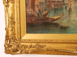 New Pamono Alfred Pollentine, Grand Canal Venice, 19th Century, Antique Oil Paintings, Framed Set of 2