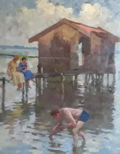 Pamono Alfred Schmidt, Am Chiemsee, Oil Painting, Munich, 1930s> Impressionist|Art Deco