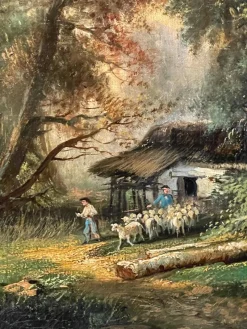 Pamono Alfred Williams, Woodland Landscape, 19th Century, Oil on Canvas, Framed><noscript><img width=