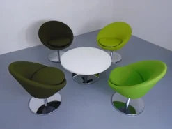 Pamono Allermuir Conic Swivel Club Chairs & Table, Uk, 2015, Set of 5> Living Room Sets