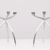 Pamono Aluminum 3 Arms Spider Candleholders from De Bijenkorf, 1970s, Set of 2> Candleholders