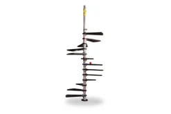 Pamono Aluminum and Mahogany Spiral Staircase by Roger Tallon, 1970> Architectural Elements