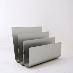 Hot Pamono Aluminum Magazine Rack by Pierre Vandel for Espace Pierre Cardin, 1970s