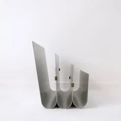 Hot Pamono Aluminum Magazine Rack by Pierre Vandel for Espace Pierre Cardin, 1970s