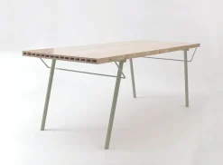 Sale Pamono Alveo Outdoor Table with Solid Honeycomb Wood Top