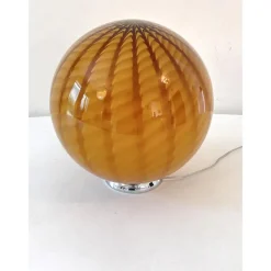 Discount Pamono Amber and Brown Spider Sphere Table Lamp in Murano Glass by Simoeng