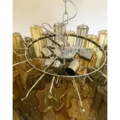 Online Pamono Amber and Fume Tronchi Murano Glass Chandelier by Simoeng