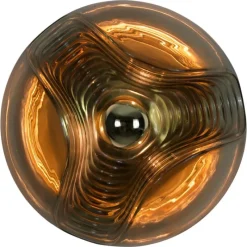 Pamono Amber Glass Flush Mount by Koch & Lowy for Peill and Putzler, 1960s> Ceiling Lights