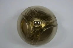 Pamono Amber Glass Flush Mount by Koch & Lowy for Peill and Putzler, 1960s> Ceiling Lights