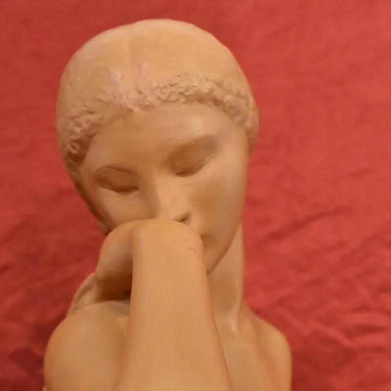 Pamono Amedeo Gennarelli / Ortis, Art Deco Nude Sculpture of Young Woman, 20th Century, Terracotta> Art Deco