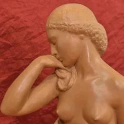 Pamono Amedeo Gennarelli / Ortis, Art Deco Nude Sculpture of Young Woman, 20th Century, Terracotta><noscript><img width=