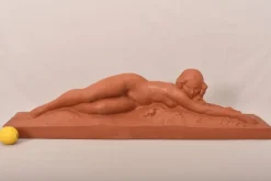 Discount Pamono Amedeo Gennarelli, Art Deco Nude of Young Lying Woman, 1920s, Terracotta
