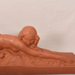 Discount Pamono Amedeo Gennarelli, Art Deco Nude of Young Lying Woman, 1920s, Terracotta