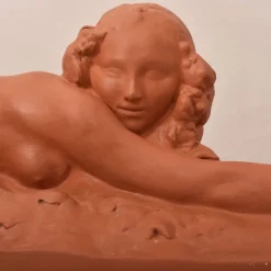 Discount Pamono Amedeo Gennarelli, Art Deco Nude of Young Lying Woman, 1920s, Terracotta