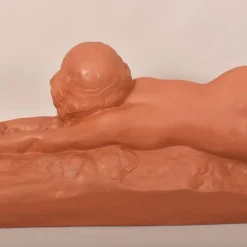 Discount Pamono Amedeo Gennarelli, Art Deco Nude of Young Lying Woman, 1920s, Terracotta