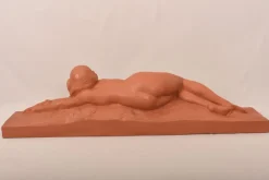 Discount Pamono Amedeo Gennarelli, Art Deco Nude of Young Lying Woman, 1920s, Terracotta