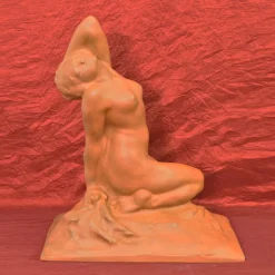 Pamono Amedeo Gennarelli, Art Deco Nude of Young Woman, 20th Century, Terracotta> Art Deco