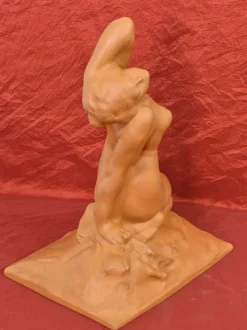Pamono Amedeo Gennarelli, Art Deco Nude of Young Woman, 20th Century, Terracotta> Art Deco
