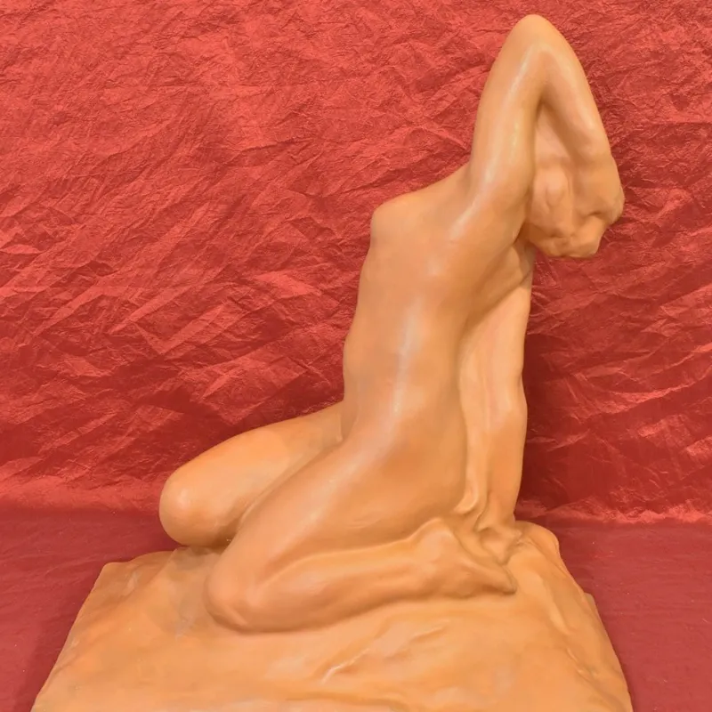 Pamono Amedeo Gennarelli, Art Deco Nude of Young Woman, 20th Century, Terracotta> Art Deco