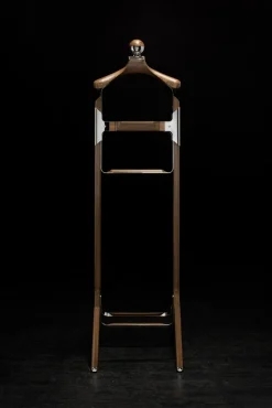 Sale Pamono American Black Walnut & Polished Stainless Steel Permanent Style Valet Stand by Honorific