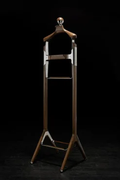 Sale Pamono American Black Walnut & Polished Stainless Steel Permanent Style Valet Stand by Honorific