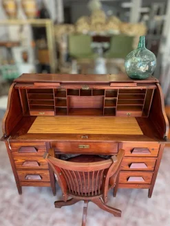 New Pamono American Bureau Desk with Blinds