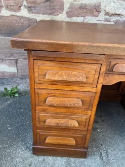 Pamono American Office Desk in Oak, 1950s><noscript><img width=