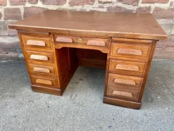 Pamono American Office Desk in Oak, 1950s><noscript><img width=