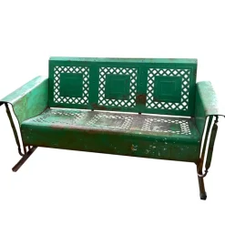 Pamono American Porch Glider with Original Green Paint by Bunting, 1950s><noscript><img width=