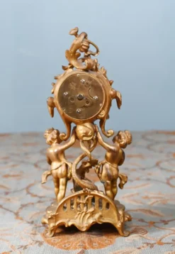 Discount Pamono American Rococo Style Gilt Mantel Clock with Cherub, 1920s