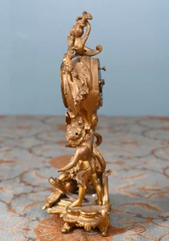 Discount Pamono American Rococo Style Gilt Mantel Clock with Cherub, 1920s
