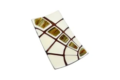 Best Pamono Amethyst & Aventurine Ivory Murano Glass Jurassico R30 Plate by Stefano Birello for VéVé Glass