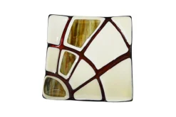 Pamono Amethyst & Aventurine Ivory Murano Glass Jurassico Q25 Plate by Stefano Birello for VéVé Glass> Decorative Plates