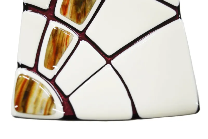 Pamono Amethyst & Aventurine Ivory Murano Glass Jurassico Q25 Plate by Stefano Birello for VéVé Glass> Decorative Plates
