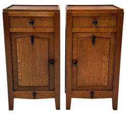 Hot Pamono Amsterdam School Art Deco Nightstands, 1920s, Set of 2