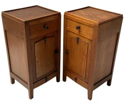 Hot Pamono Amsterdam School Art Deco Nightstands, 1920s, Set of 2