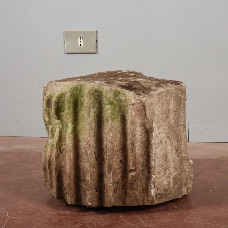 Pamono Ancient Grooved Stone Column Fragment