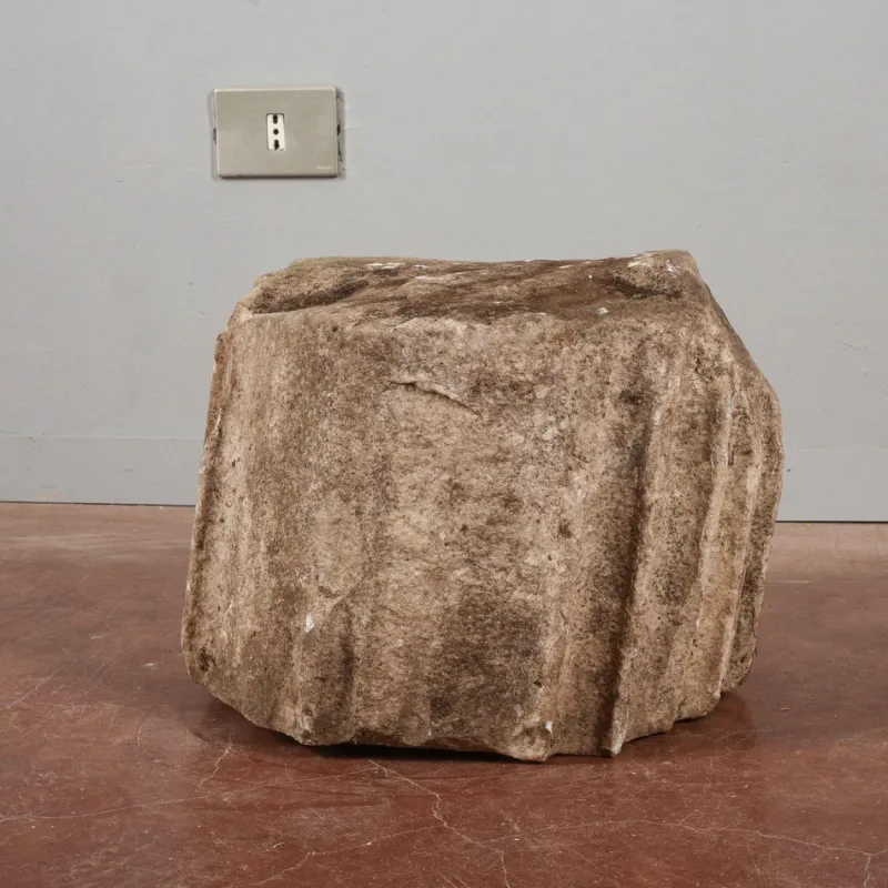 Pamono Ancient Grooved Stone Column Fragment