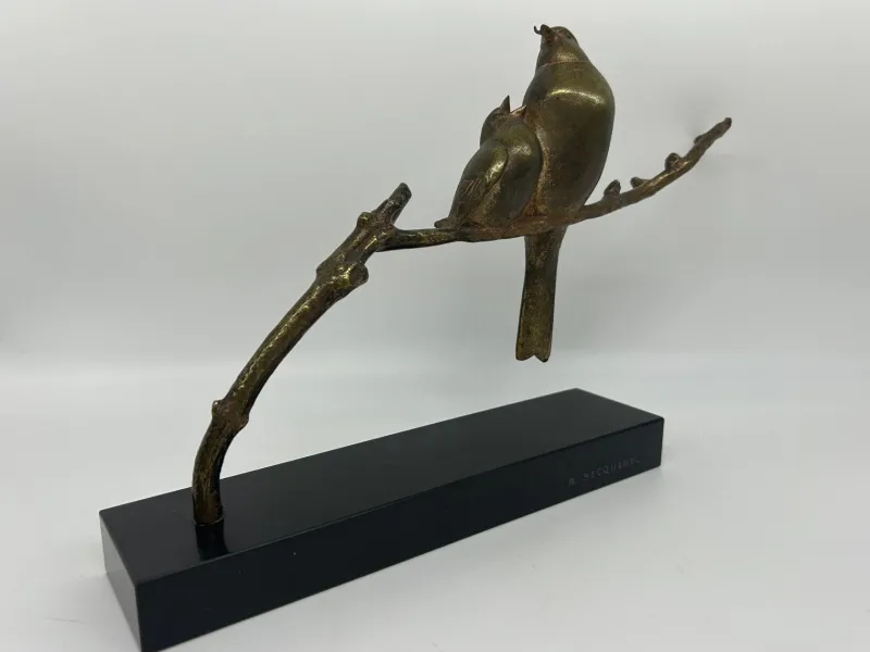 Pamono André Vincent Becquerel, Animal Sculpture, 1920s-1940s, Bronze on Marble Base> Art Deco