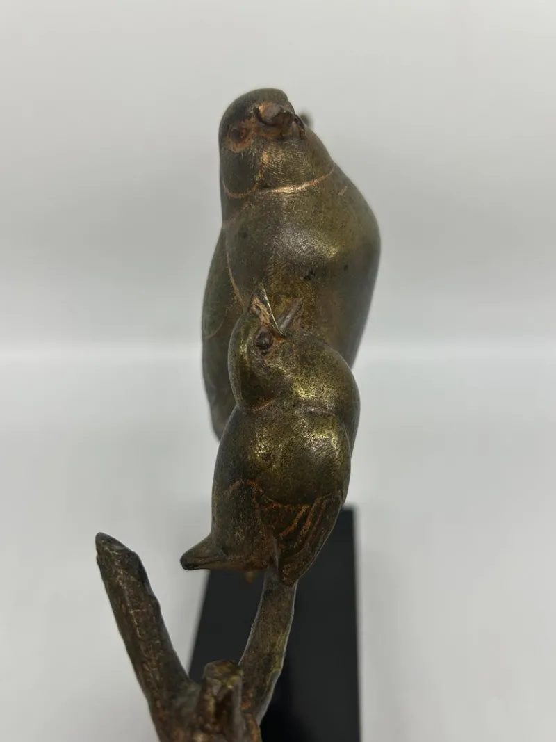 Pamono André Vincent Becquerel, Animal Sculpture, 1920s-1940s, Bronze on Marble Base> Art Deco