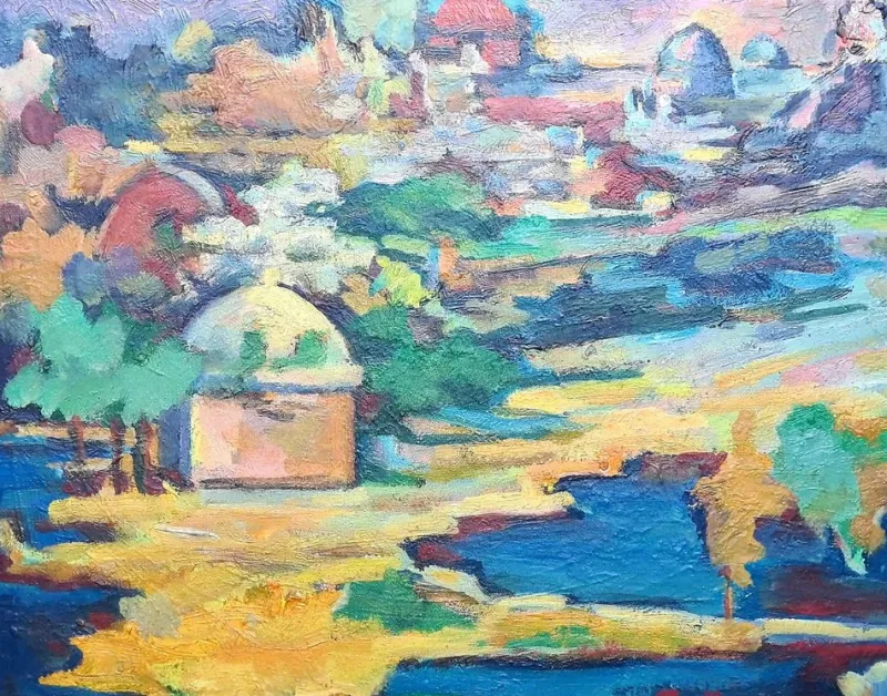 Pamono Andre Boureau after Othon Freize, Fauvist Algeria, 1920s-1940s, Oil on Board, Framed> Painting