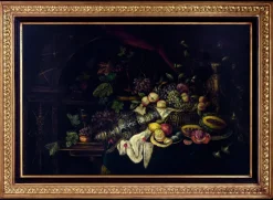 Pamono Andrea Marinell, Large Still Life with Fruits, Oil on Canvas, 1980s, Framed> Classical