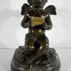 Online Pamono Angel with Flute, Late 19th Century, Bronze & Marble