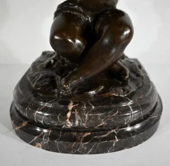 Online Pamono Angel with Flute, Late 19th Century, Bronze & Marble